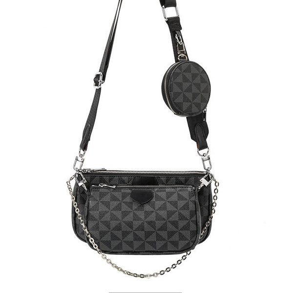 Small Crossbody Bag for Women Multi-Pochette Shape Golden Zippy Handbags  with Coin Purse including 3 Size Bag (Black) : : Fashion
